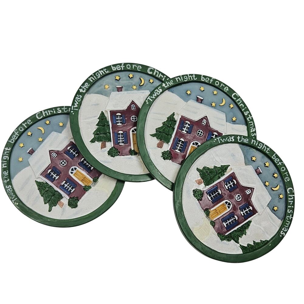 RARE NOS Lot of 4 International China Porcelain Coasters by Susan Winget  NOS